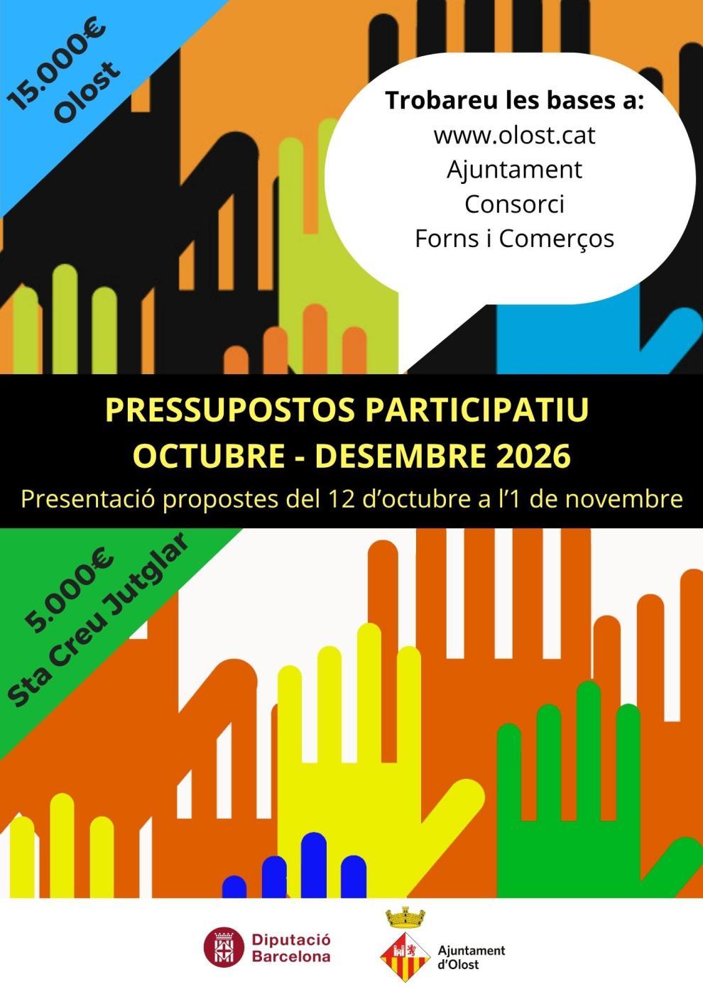 Nova edició dels Pressupostos Participatius a Olost i a Santa Creu de Jutglar